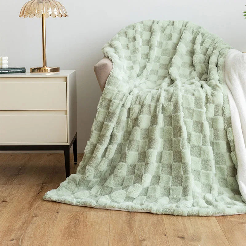 Afralia™ Geometric Jacquard Flannel Sofa Cover - All Seasons Bed Sheets