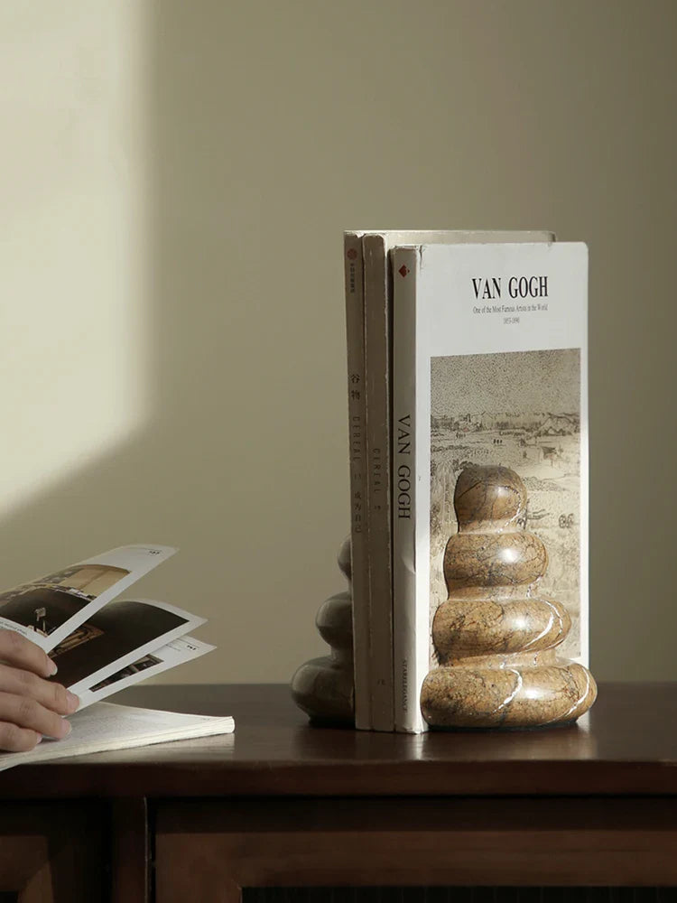 Afralia™ Marble Bookends: Luxury Decorative Stone Book Holders for Shelves