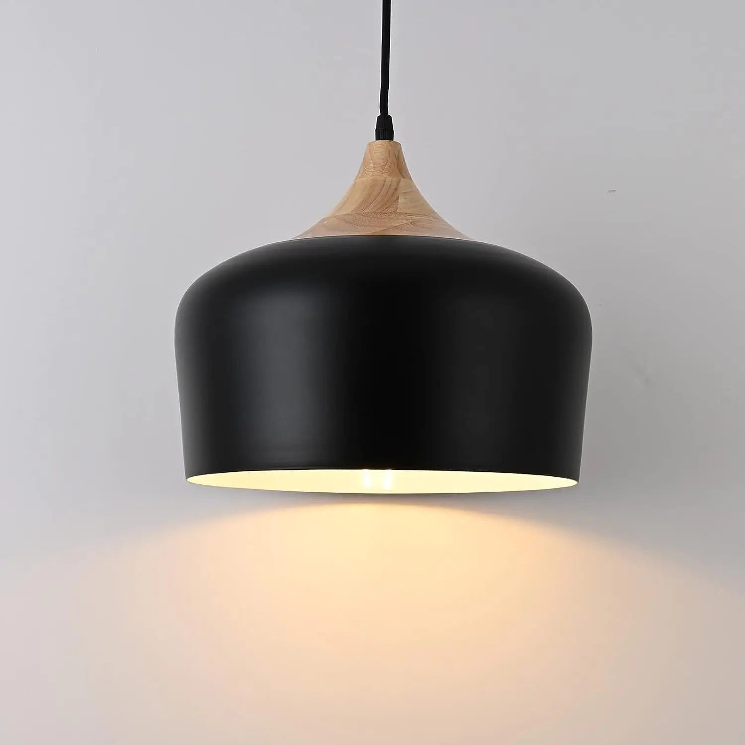 Afralia™ Nordic Wood Pendant Lights with Aluminum Shade for Home Restaurant Bar Hotel Café