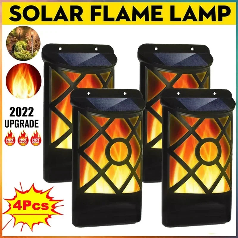Afralia™ Solar Flame Lights: Outdoor Garden Yard Waterproof Flickering Wall Lights