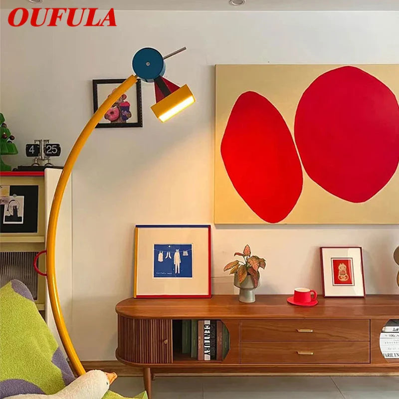 Afralia™ Color Geometry Children Floor Lamp | Creative LED Decor for Bedroom Atmosphere