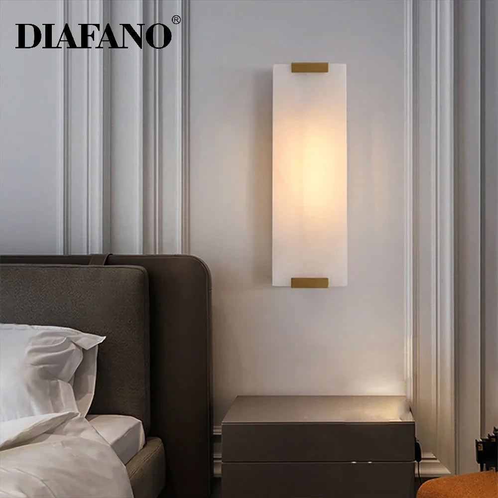 Afralia™ Marble Wall Lamp Gold Black G9 Bedside Luxury Indoor Light Fixture