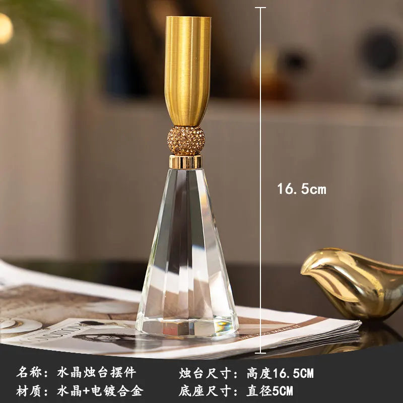 Afralia™ Crystal Candle Holder Set for Romantic Dinner Table Decor