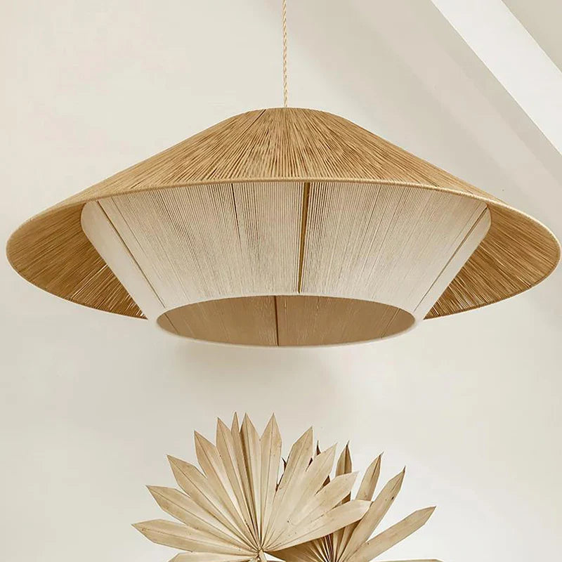Afralia™ Rattan Hemp Rope Chandelier: Elegant LED Pendant Light for Home Decor & Kitchen