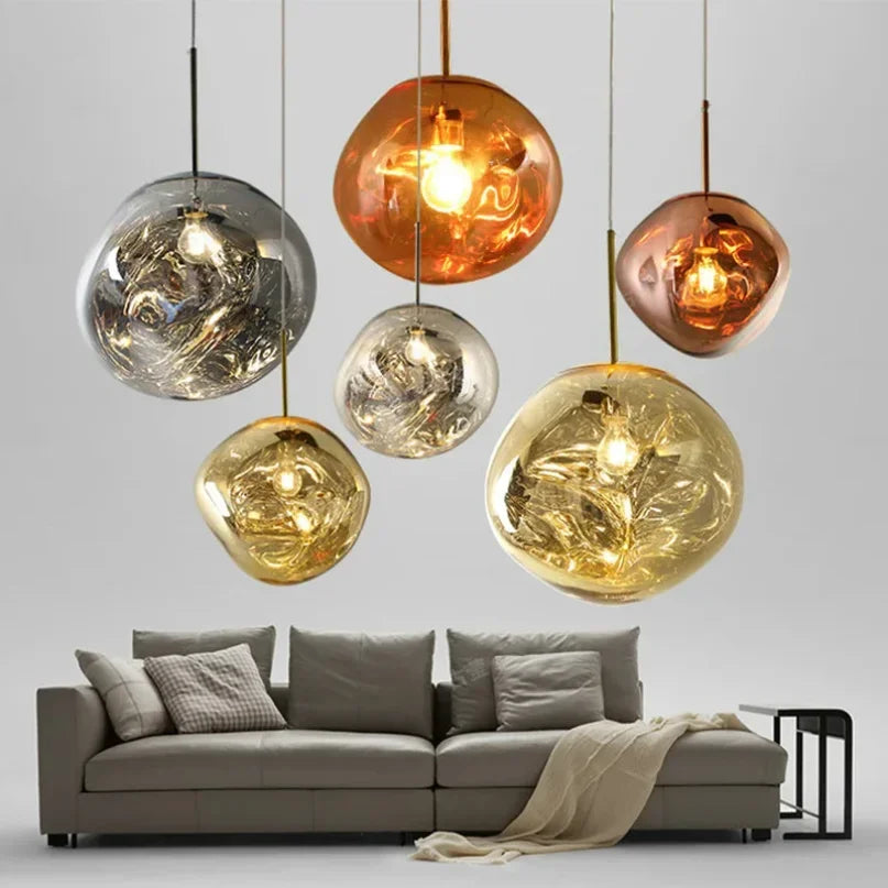 Afralia™ Nordic Glass Pendant Chandelier for Kitchen Bedroom Living Room Lighting