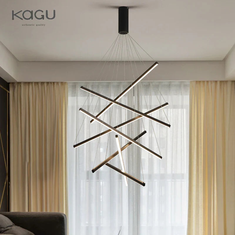 Afralia™ LED Chandelier: Modern Luster Lighting for Stair Hall Bedroom Room Duplex Building