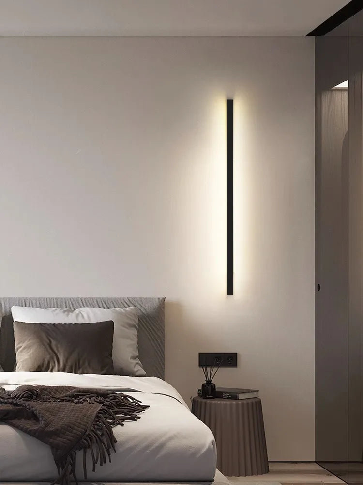Afralia™ Nordic LED Wall Sconce Minimalist Bedside Lamp for Bedroom Living Room