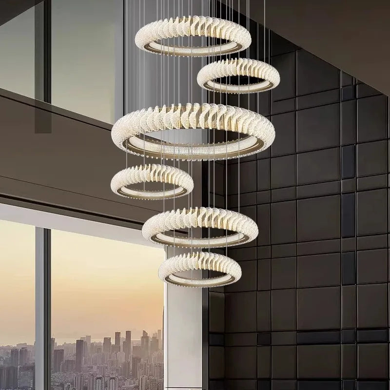 Afralia™ Crystal Chandelier: Elegant Living & Dining Room Pendant Lighting