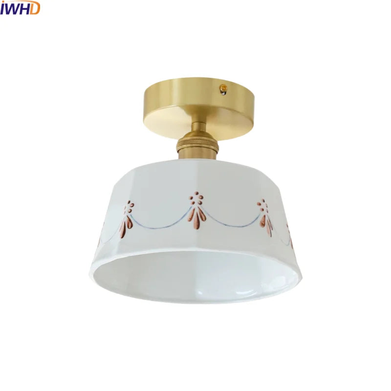 Afralia™ Ceramic Copper LED Ceiling Light for Home Lighting Plafonnier Luminaria