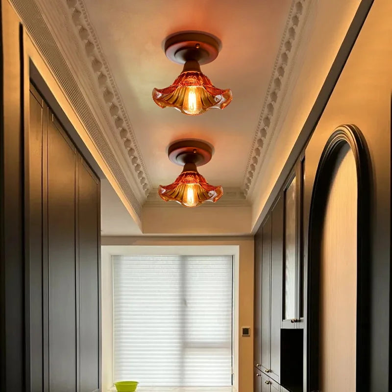 Afralia™ Colorful Glass LED Ceiling Lamp Modern Style Light Fixture