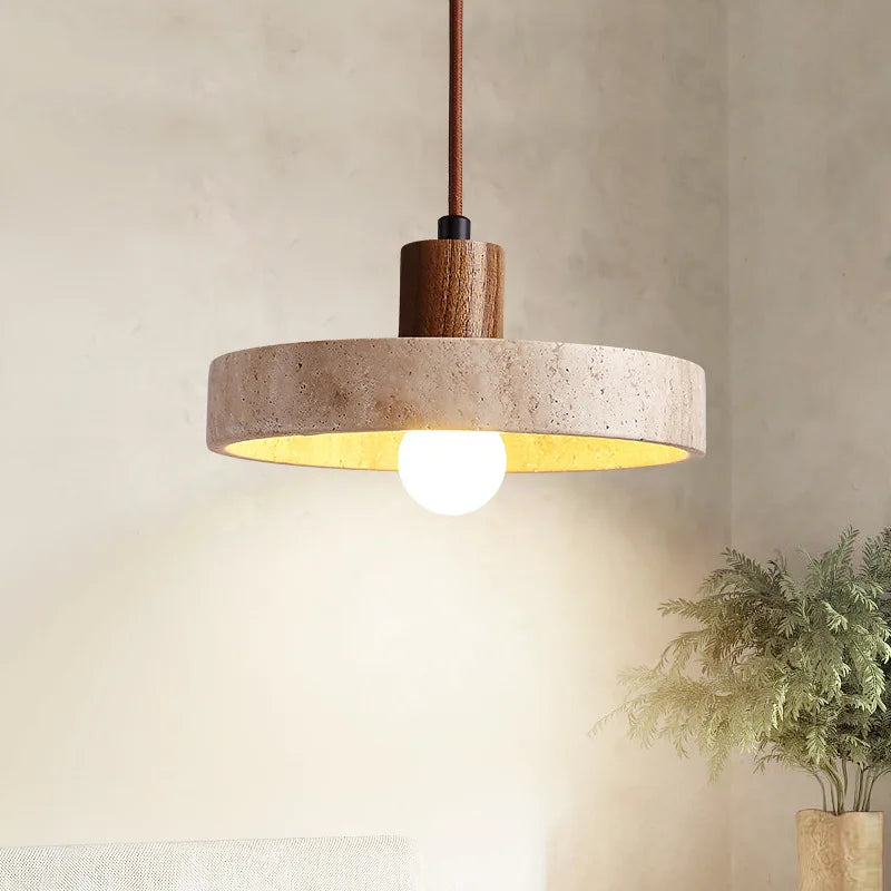 Afralia™ Travertine Pendant Light: Modern E27 Hanging Lamp for Kitchen, Living, Dining, Bedroom