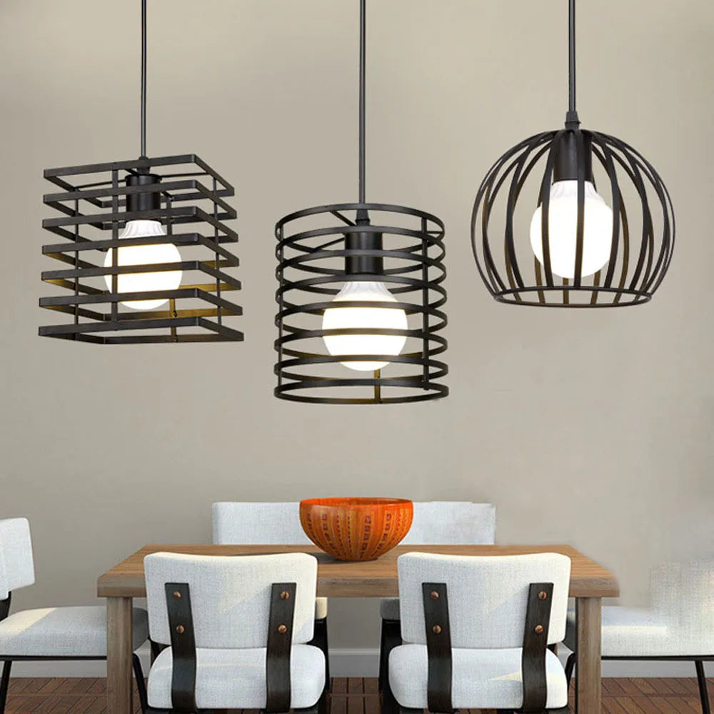 Afralia™ Industrial Vintage LED Pendant Light for Home Living Room Lighting