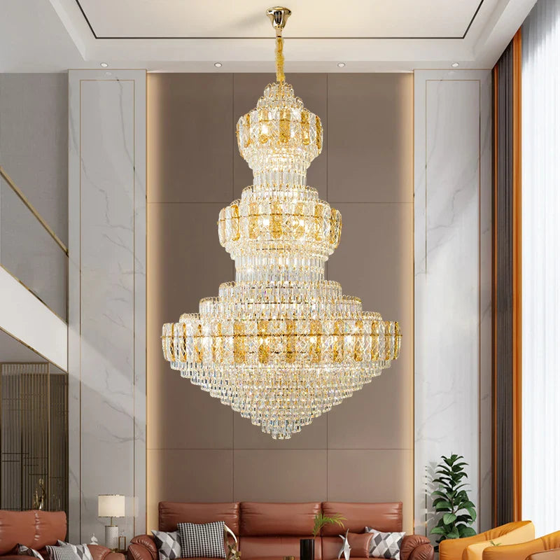 Afralia™ Crystal Duplex Headlight in Luxury European Style for Living Room & Hotel Lobby