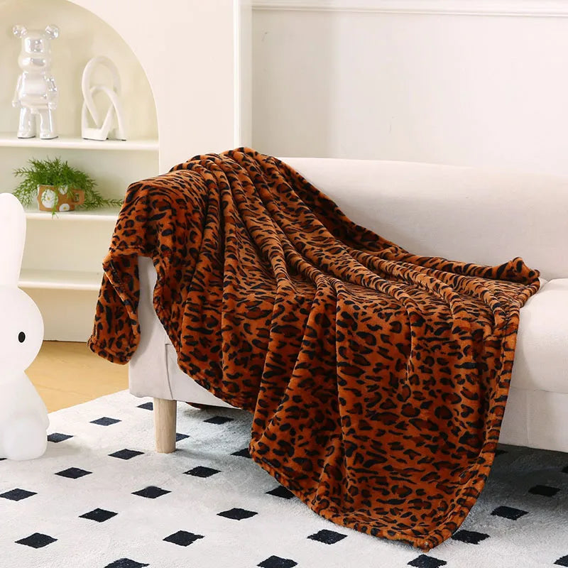 Afralia™ Milk Velvet Printed Blanket: Soft Sofa Cover for Spring & Autumn