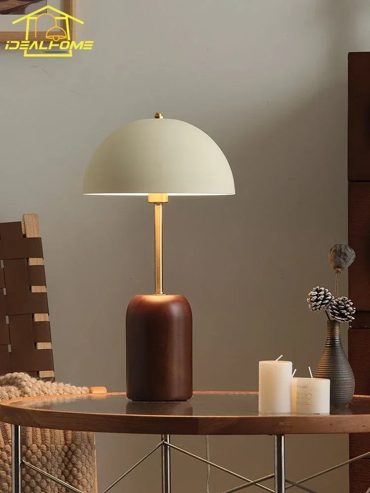 Afralia™ French Medieval Solid Wood LED Table Lamp for Bedroom, Living Room
