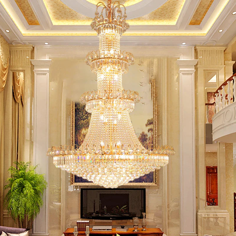 Afralia™ European-Style Crystal Chandelier for Luxury Living Room, Staircase, and High Ceilings