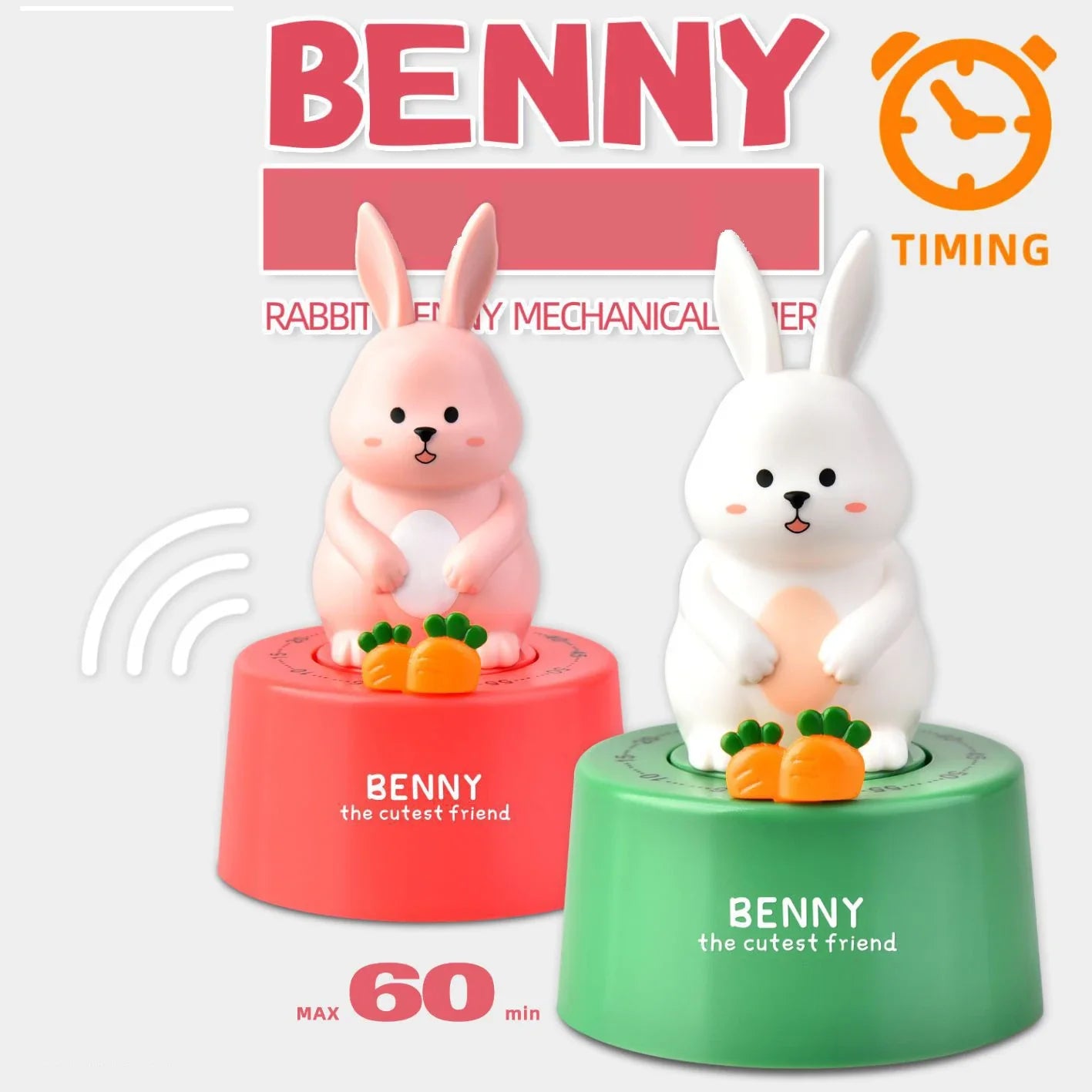 Afralia™ Rabbit Shape Mechanical Timer - Student Exam Timer