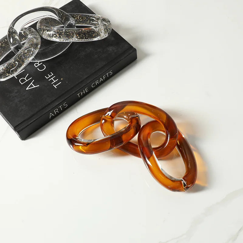 Afralia™ Colorful Geometric Ring Decor - Glass Handicrafts Home Accessories