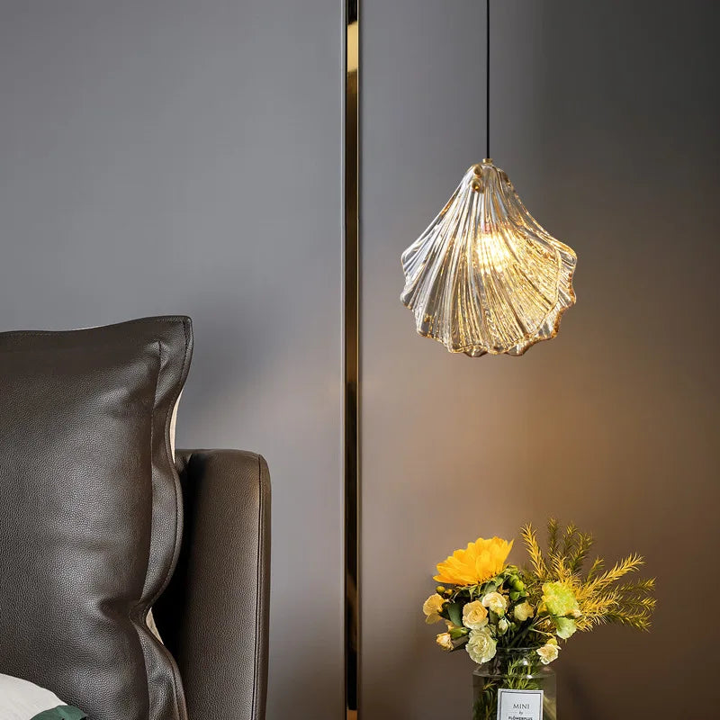 Afralia™ LED Shell Pendant Light: Modern Nordic Luxury for Bedroom, Living, Dining Room