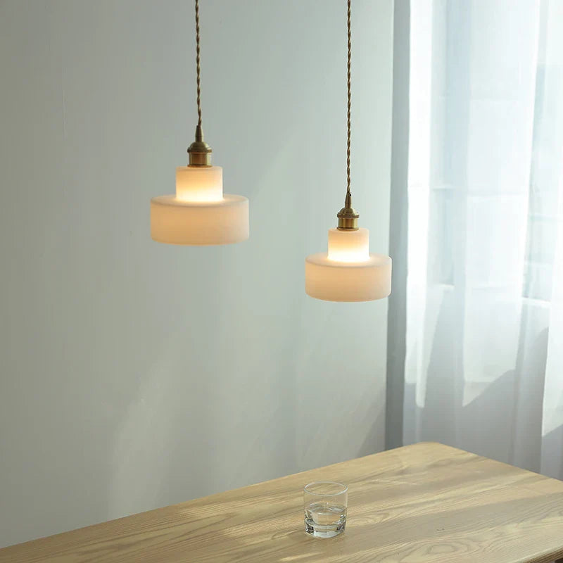 Afralia™ White Glass LED Pendant Light - Modern Nordic Hanging Lamp for Home Decor