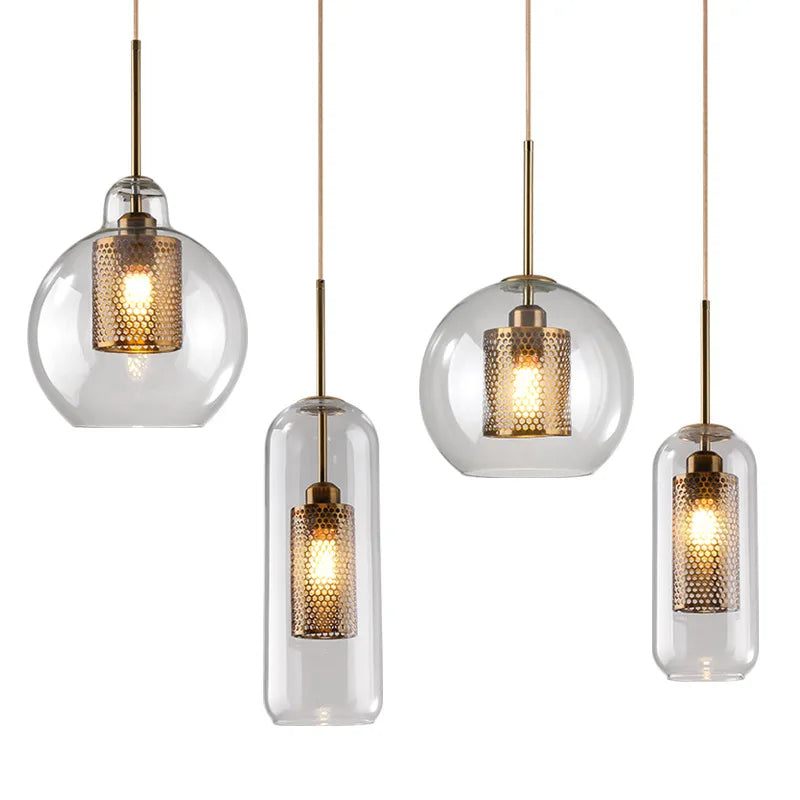 Afralia™ Nordic Glass Pendant Light for Kitchen Coffee Bar Dining