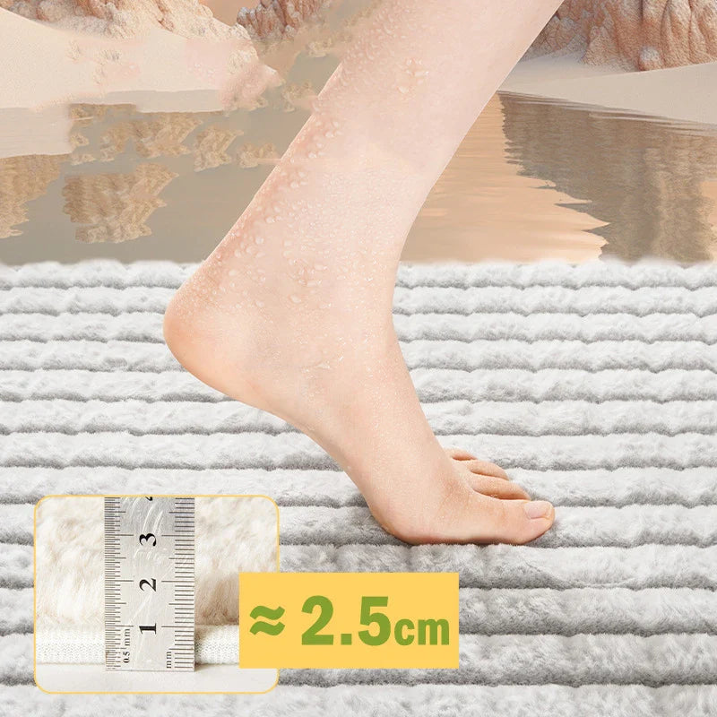 Afralia™ Plush Rabbit Bathroom Rug: Absorbent, Soft, Anti-Slip, Quick-Drying Bath Mat