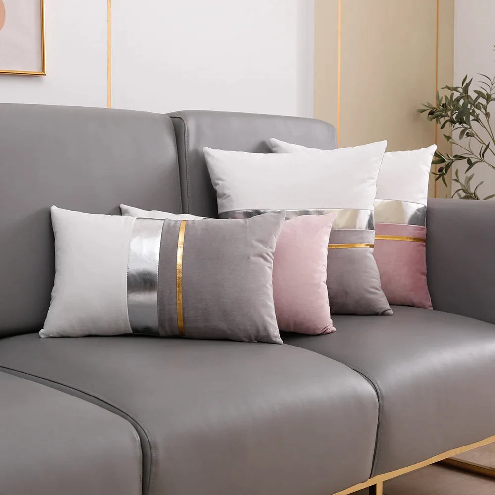 Afralia™ Pink Gray Trendy Cushion Cover & Pillow Case for Stylish Home Decor