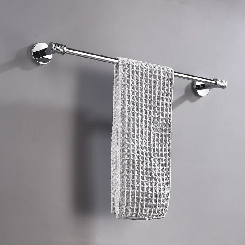 Afralia™ Rose Gold Chrome Bathroom Set: Towel Holder, Toilet Roll Holder, Bathrobe Hook