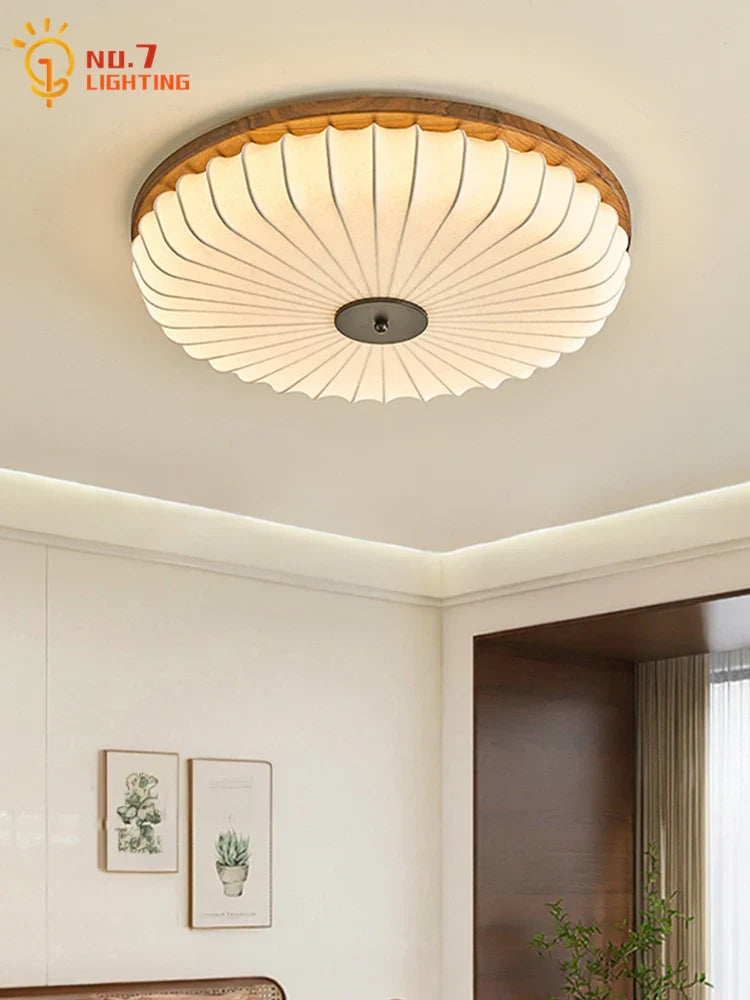 Afralia™ Minimalist Walnut LED Ceiling Light for Bedroom, Living Room, Kitchen