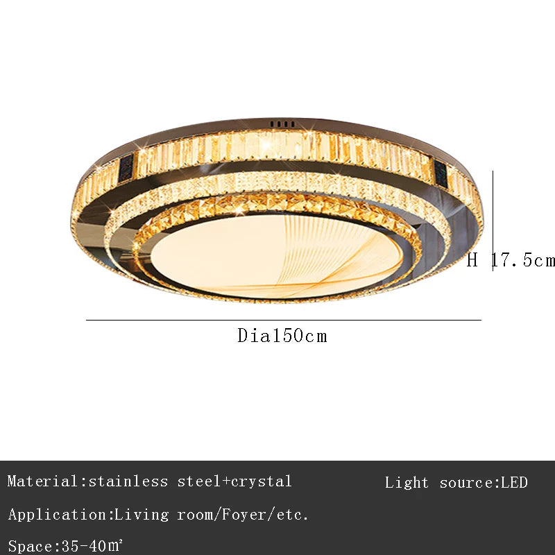 Afralia™ Crystal Luxury Gold Ceiling Lamps: Modern Room Decor & Bedroom Lighting
