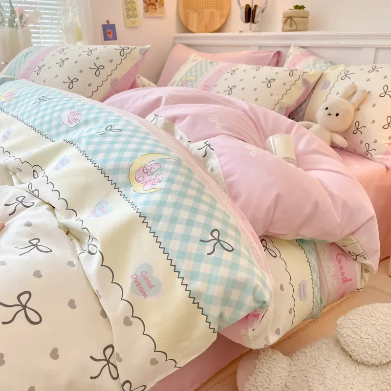 Afralia™ Spring Cotton Printed Duvet Set: Soft, Breathable, Cute Design, Various Sizes