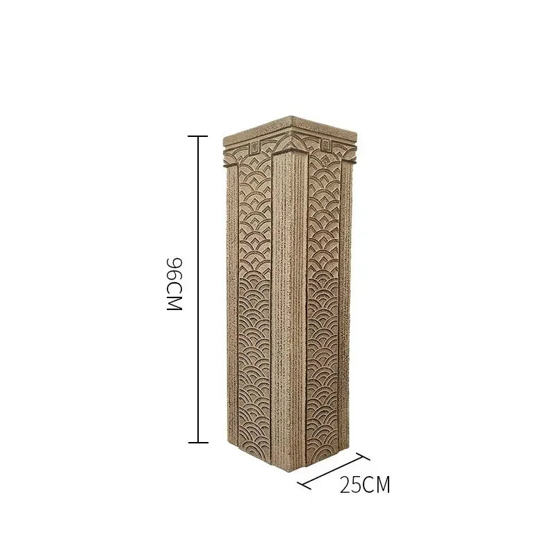 Afralia™ Chinese Antique Coin Stake Display Column for Garden and Living Room Décor