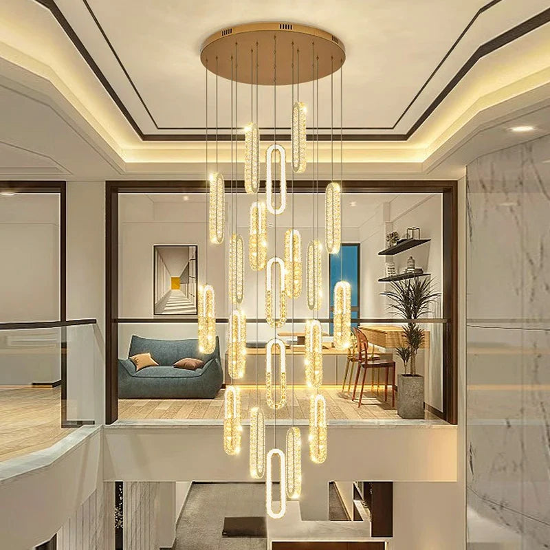 Afralia™ Crystal Chandelier Dining Room Pendant Lights Ceiling Lamps Luxe Indoor Lighting