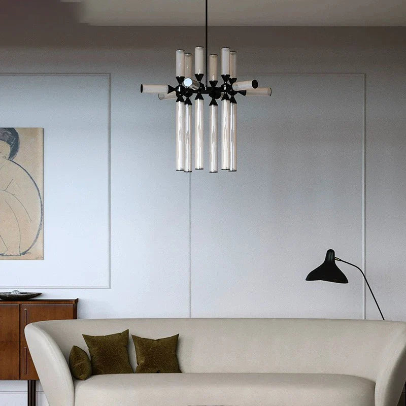 Afralia™ Glass Tube Chandelier: Modern LED Pendant Lamp for Living Room, Bedroom, Cafe, and Dining Room.