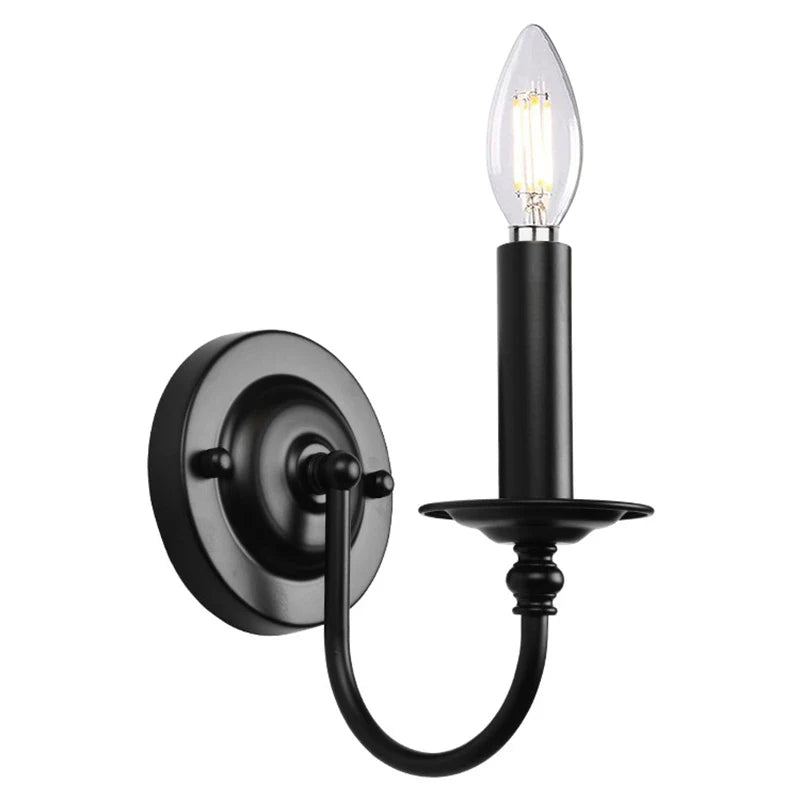 Afralia™ Black Iron Vintage Industrial Wall Lamp for Bedroom Kitchen Corridor Sconce