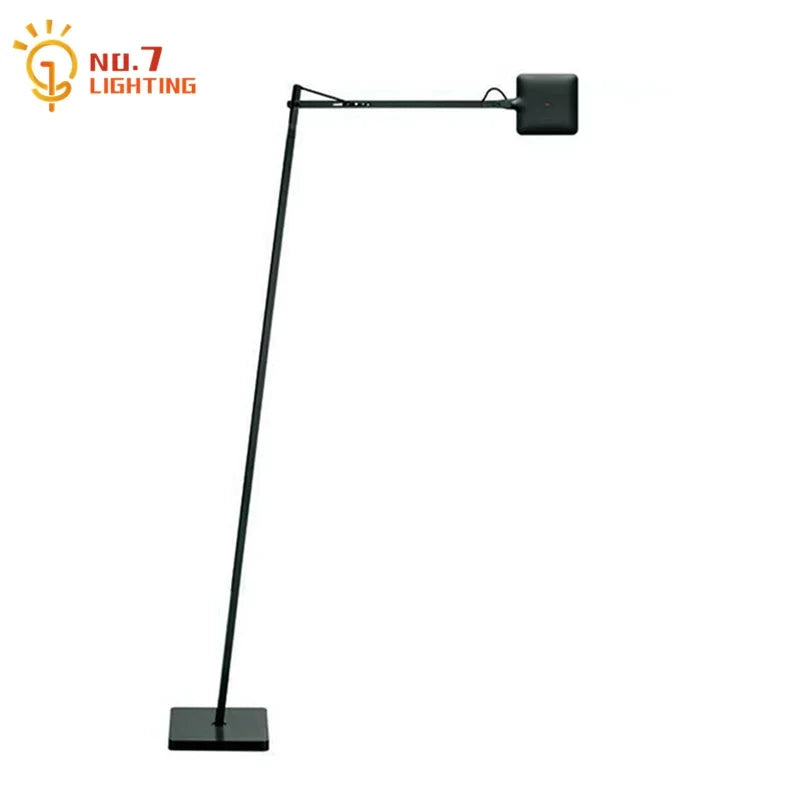 Afralia™ Modern Industrial Swing Arm Floor Lamp with Dimming Touch Switch