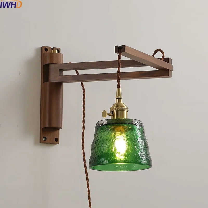 Afralia™ Wood Copper LED Wall Lamps Modern Bathroom Mirror Light Fixtures