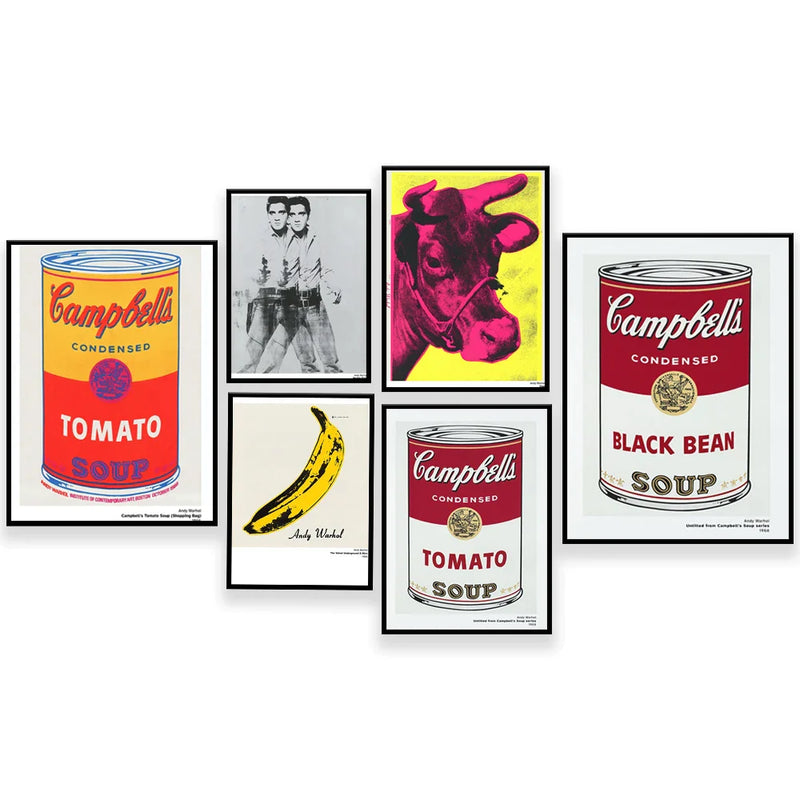 Afralia™ Pop Art Campbell Soup Series Poster Set