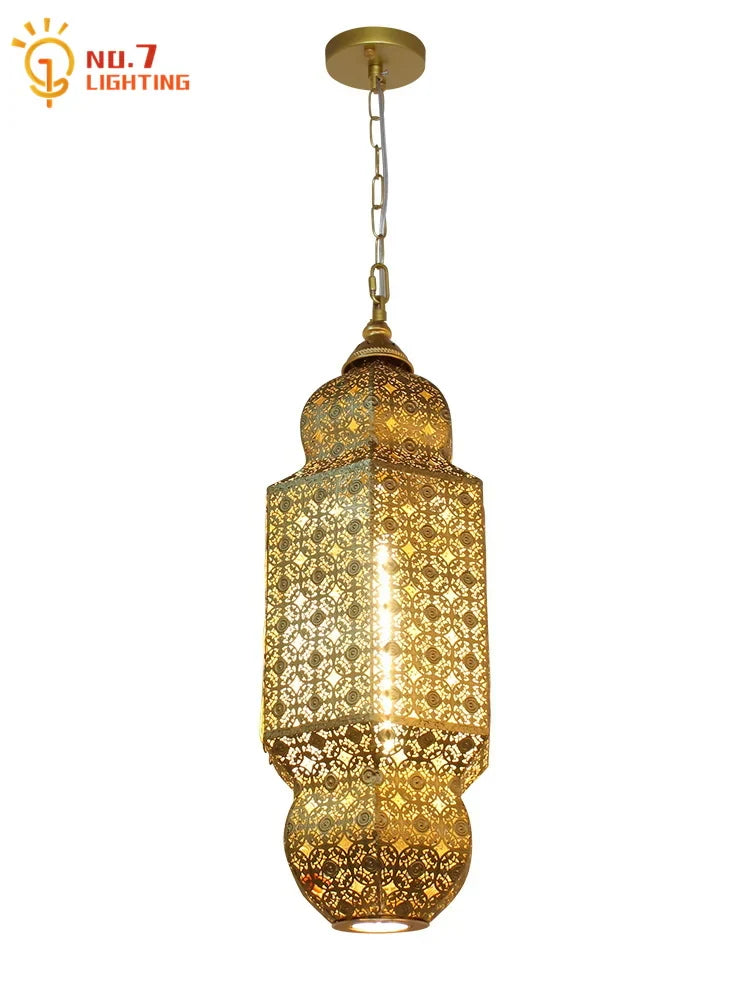Afralia™ Gold Lustre Pendant Lights LED E27 - Vintage Luxury Iron for Home Decor & Restaurant