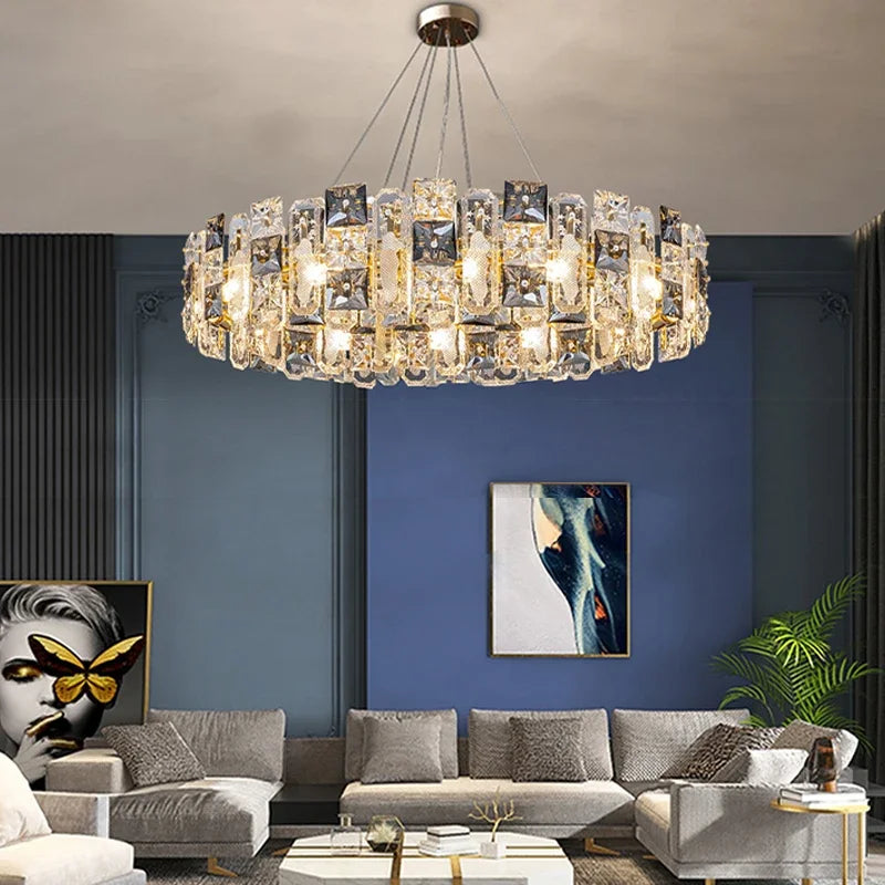 Afralia™ Crystal Pendant Chandelier for Modern Living Room and Restaurant Lighting