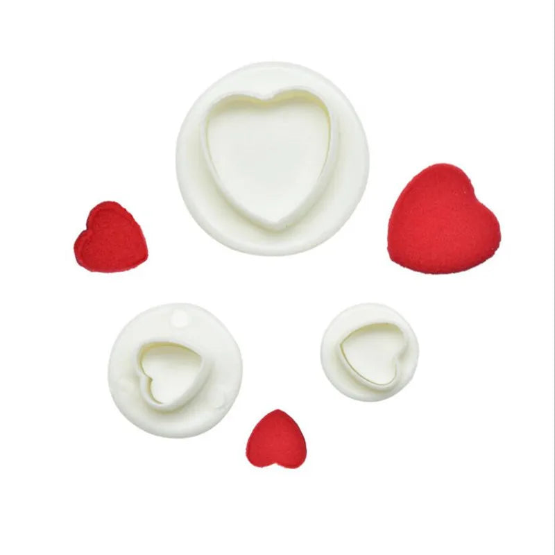 Afralia™ Heart & Star Cake Decorating Cookie Cutter Set - Mini Pastry Tools For Kids