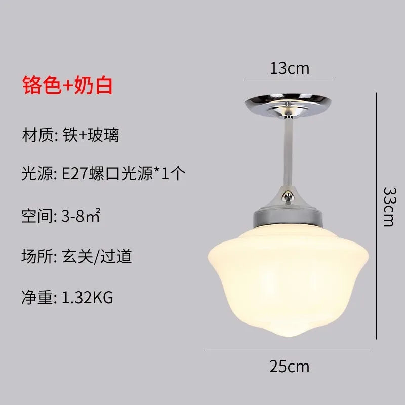 Afralia™ Cream Glass Pendant Lights LED E27 Retro Hanging Lamp for Bedroom, Kitchen, Restaurant