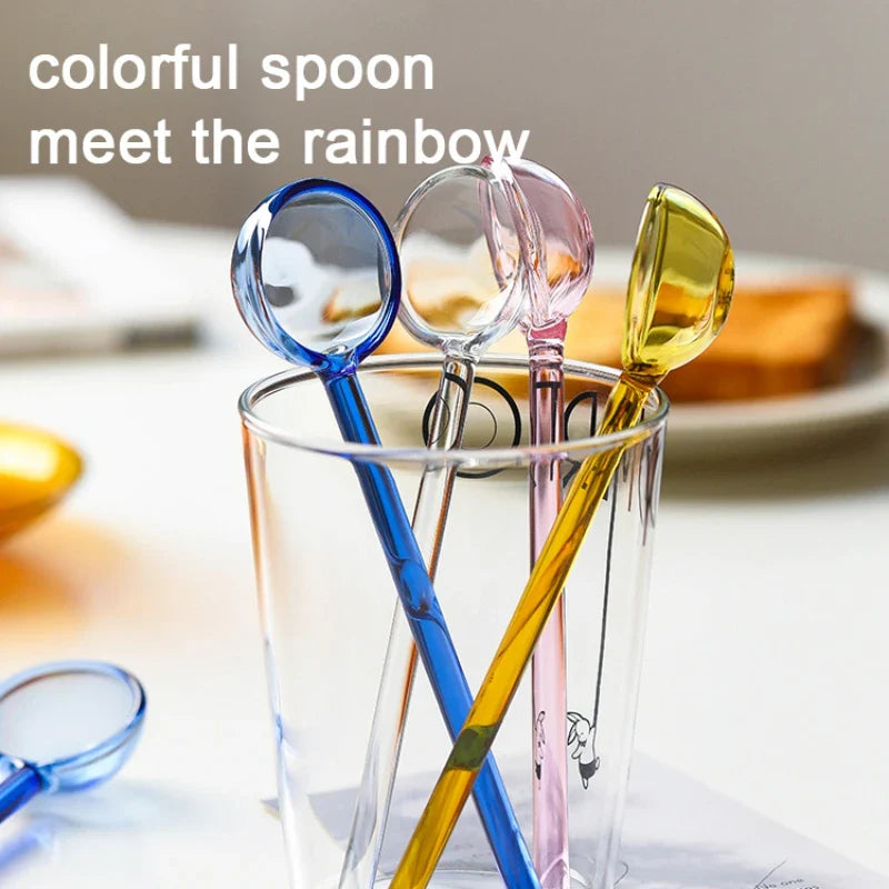 Afralia™ Glass Mixing Spoon - Heat-Resistant, Beautiful, and Practical