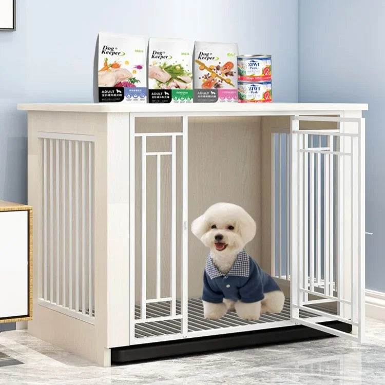 Afralia™ Large Wood Dog Cage House | Indoor Solid Wooden for Big Dogs
