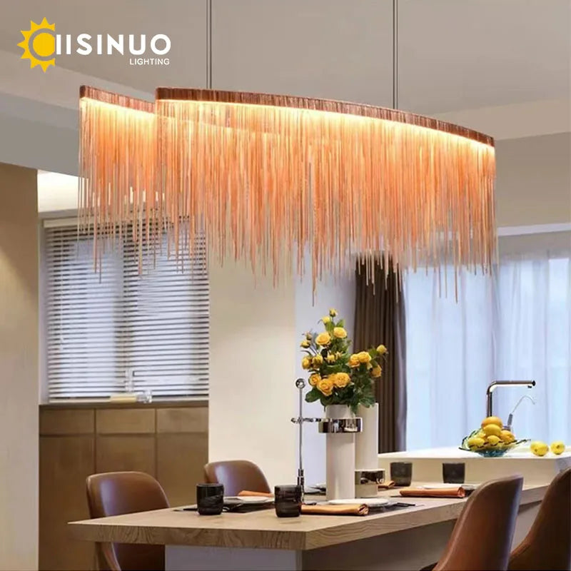 Afralia™ Retro Hanging Chain Chandelier for Restaurant Decor