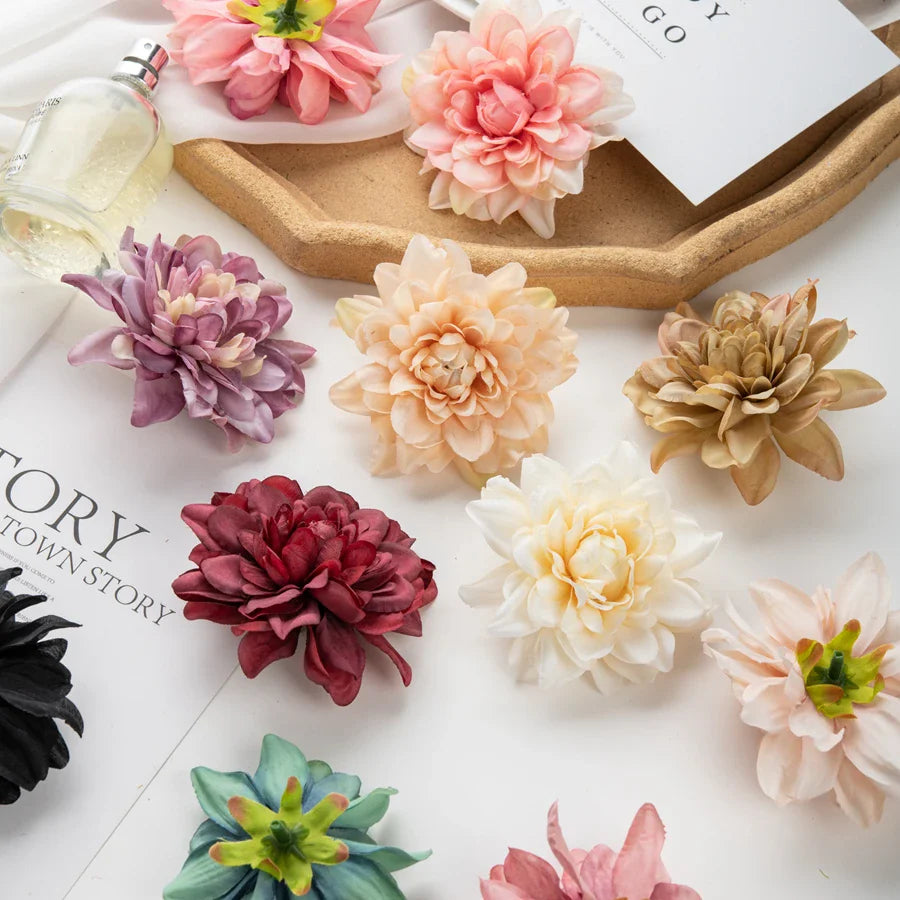Afralia™ Silk Dahlia Flowers Wedding Decor Scrapbook Wreath Bridal Garden Home Party