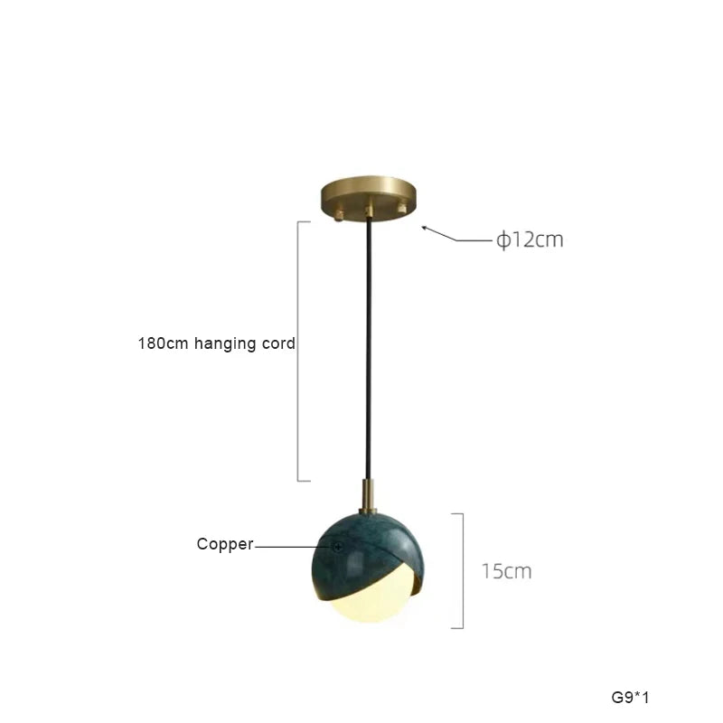 Afralia™ Blue Copper Chandelier Pendant Light for Kitchen Island & Restaurant