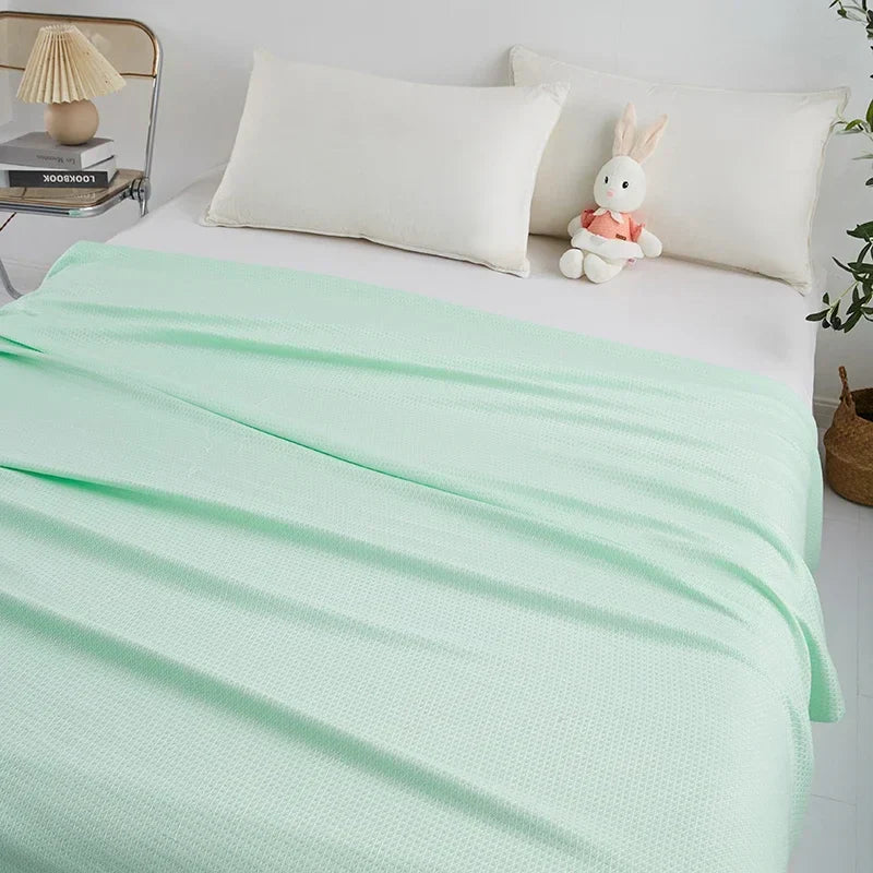 Afralia™ Bamboo Fiber Cooling Summer Blanket: Lightweight Diamond Quilt Duvet