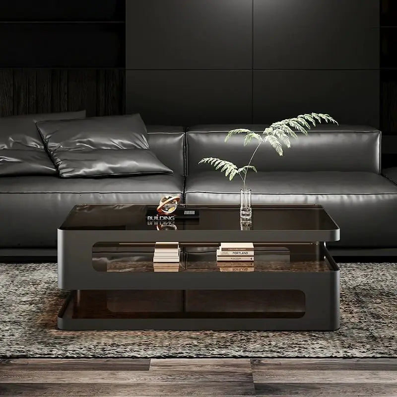 Afralia™ Luxury Glass Coffee Table Nordic Design for Bedroom and Living Room