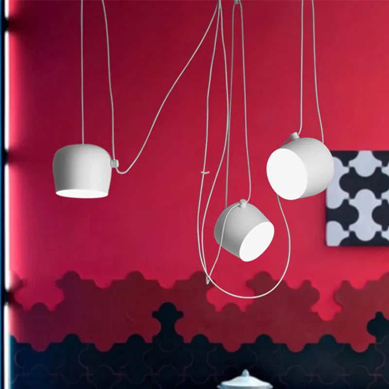 Afralia™ Industrial Black White Chandelier LED Lighting for Restaurant Bar Office